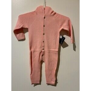 NWT Modern Moments Long-Sleeve Pink Bear Jumpsuit with Hood - 24M